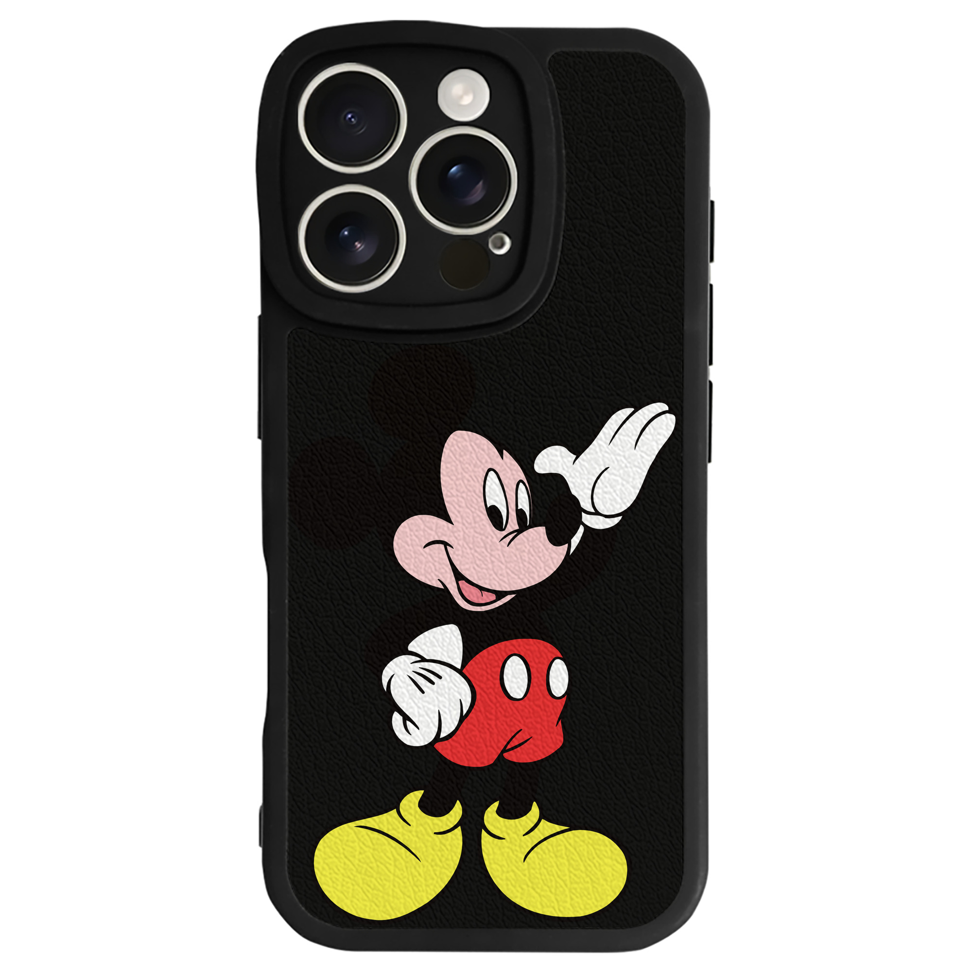 （画像用） ミッキーマウス Mickey Mouse 【iPhone 16シリーズ対応】シリコンスマホケース（レザー調） 材質：シリコン